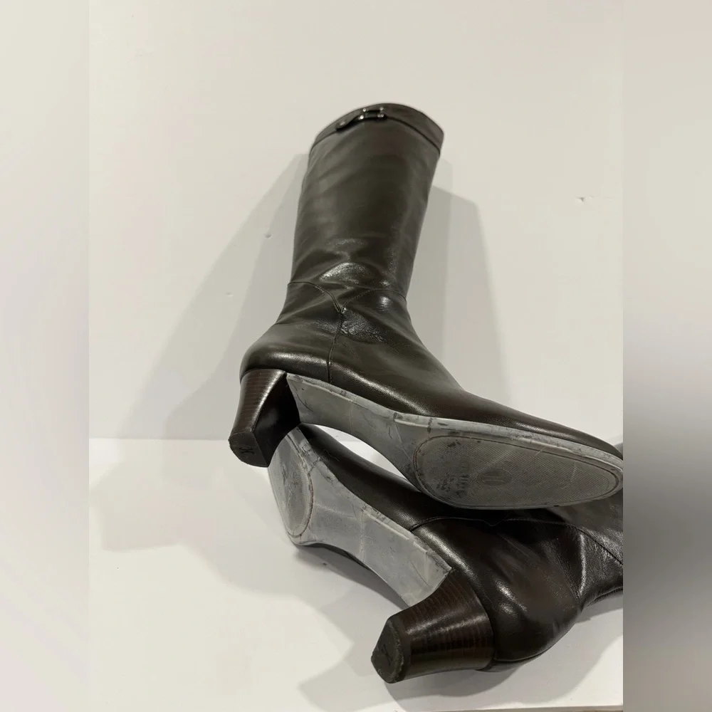 Cole Haan dark brown espresso Leather Knee-High Boots Women’s 7 B Made in Brazil